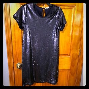 Blue sequin dress